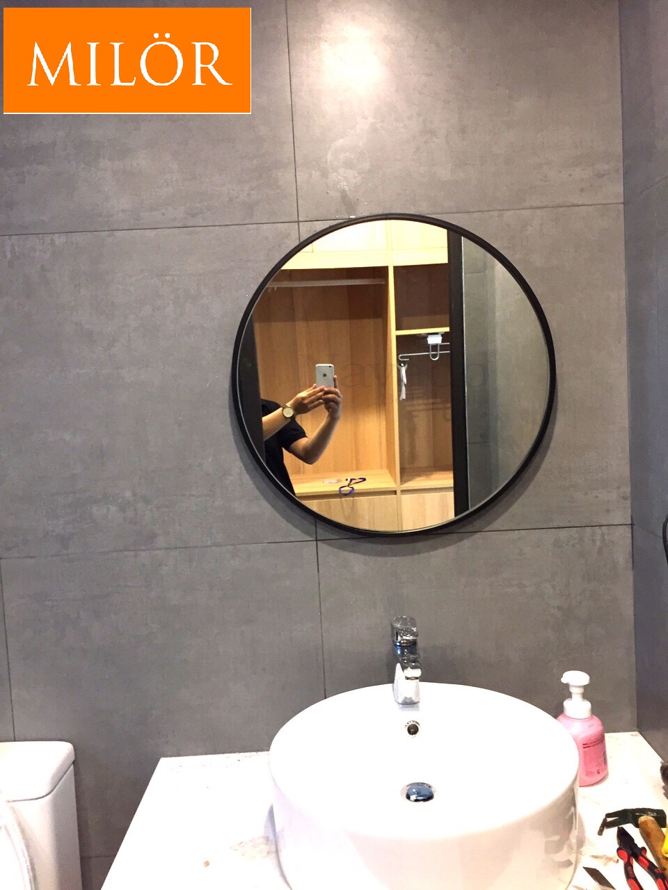 Gương tròn decor phòng tắm 60cm