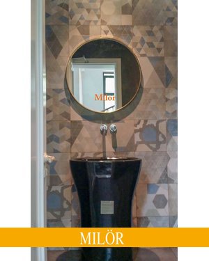 Gương tròn khung vàng gold phòng tắm oras 60cm