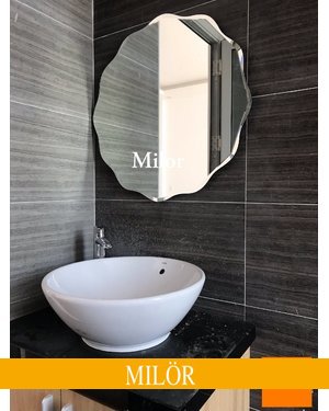 Gương phòng tắm tròn mài vát nghệ thuật milor 543C