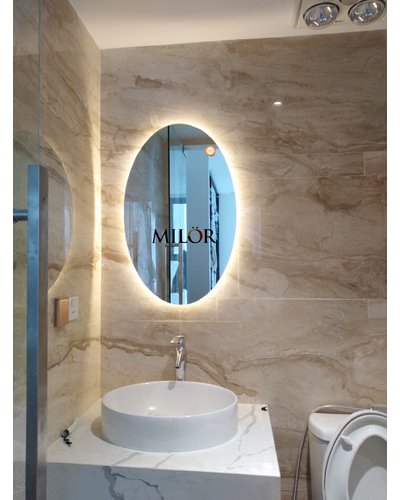 Gương elip đèn led trắng 60 x 80 cm