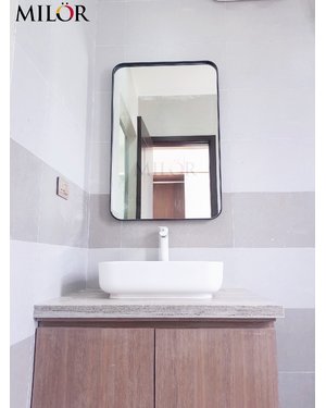 Gương vành thép mạ tĩnh điện phòng tắm cao cấp