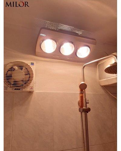 Đèn sưởi phòng tắm 3 bóng treo tường Milor