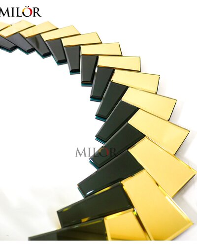 Gương tròn nghệ thuật bàn trang điểm Black Gold